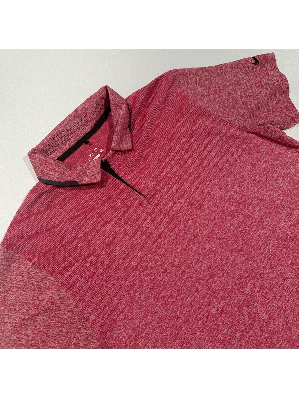 Nike Golf Dri-FIT Tour Performance Mens M Polo Shirt Heather Pink Hidden Buttons